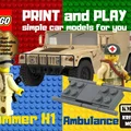 Mô hình xe cứu thương Hummer H1 phong cách LEGO cho máy in 3D - Thumbnail 1