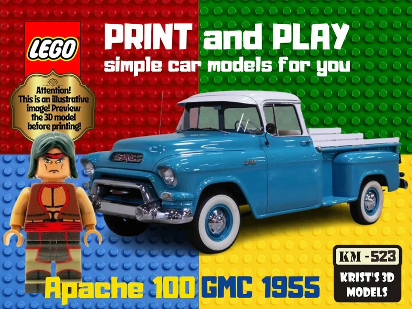 Mô hình xe tải GMC 1955 Apache 100 lắp ghép LEGO cực đẹp - Image 1