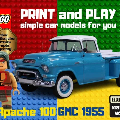 Mô hình xe tải GMC 1955 Apache 100 lắp ghép LEGO cực đẹp