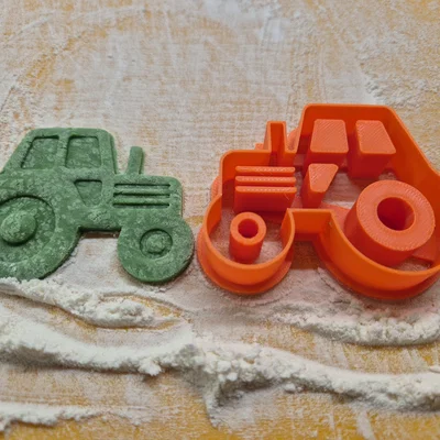 Khuôn cắt bánh quy hình máy cày 3D xinh xắn cho bé