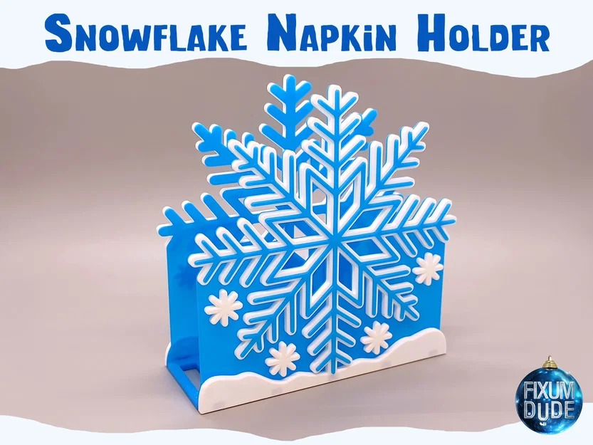 Kệ giữ khăn ăn bông tuyết ráp khớp (Snap Together Snowflake Napkin Holder) - Image 1