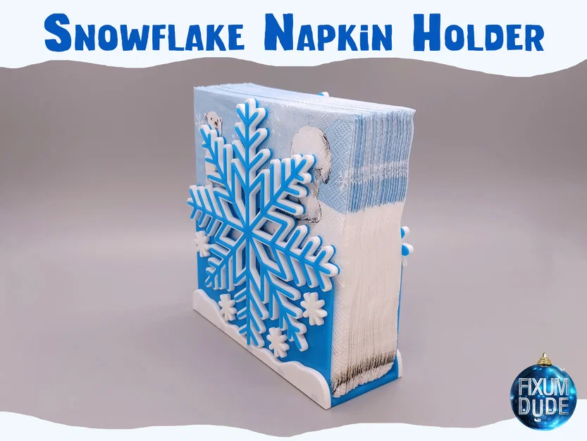 Kệ giữ khăn ăn bông tuyết ráp khớp (Snap Together Snowflake Napkin Holder) - Image 2