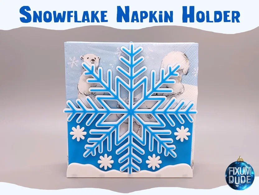 Kệ giữ khăn ăn bông tuyết ráp khớp (Snap Together Snowflake Napkin Holder) - Image 3