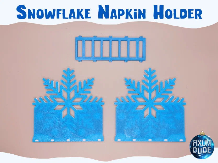 Kệ giữ khăn ăn bông tuyết ráp khớp (Snap Together Snowflake Napkin Holder) - Image 7