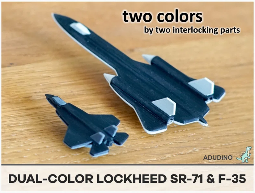 SR-71 & F-35: Đồ chơi 2 màu 2 mảnh SR71 (Blackbird) và F-35 - Image 1