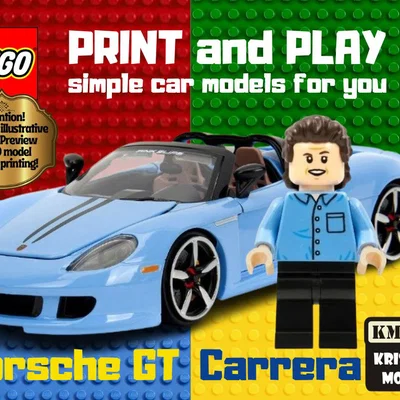 Mô hình in 3D Porsche Carrera GT phong cách LEGO cực đẹp