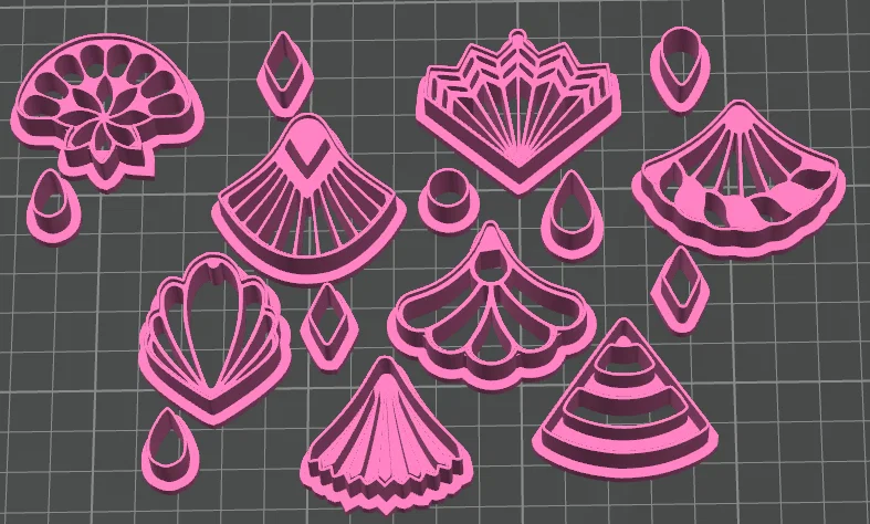 Bộ 8 khuôn cắt đất sét Polymer (Polymer Clay Cutters) in 3D - Image 1