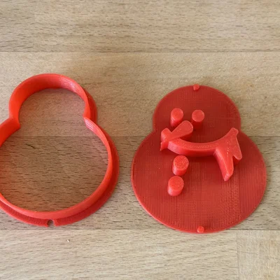 Khuôn Cắt Bánh Quy Hình Người Tuyết (Snowman Cookie Cutter) 3D