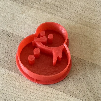 Khuôn Cắt Bánh Quy Hình Người Tuyết (Snowman Cookie Cutter) 3D