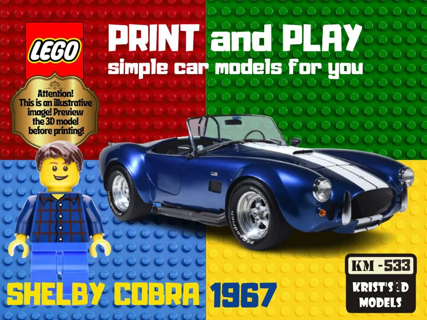 Mô hình 3D xe Shelby Cobra 1967 lắp ráp cùng LEGO - Image 1