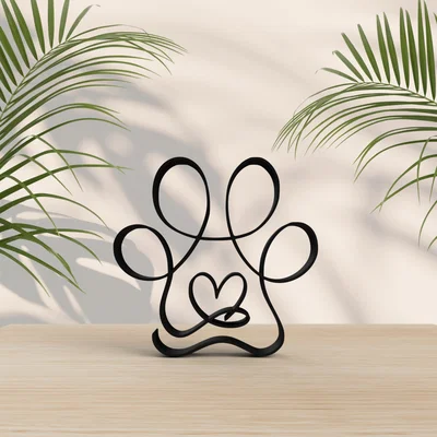 Mô hình nghệ thuật dấu chân chó và trái tim 3D in tại nhà