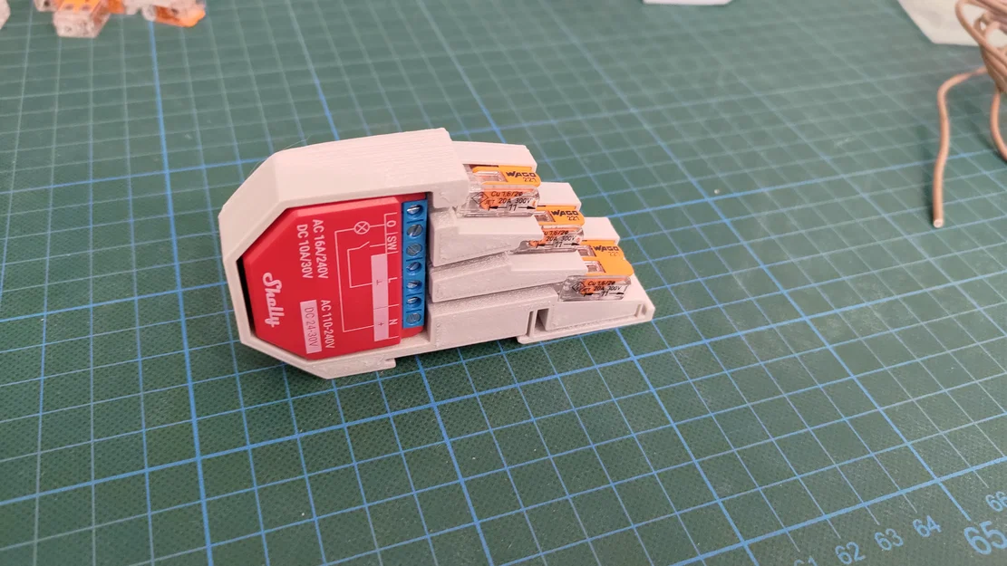 Ngàm gắn ray DIN cho Shelly Mini & Shelly Plus kèm đầu nối Wago 221 - Image 2