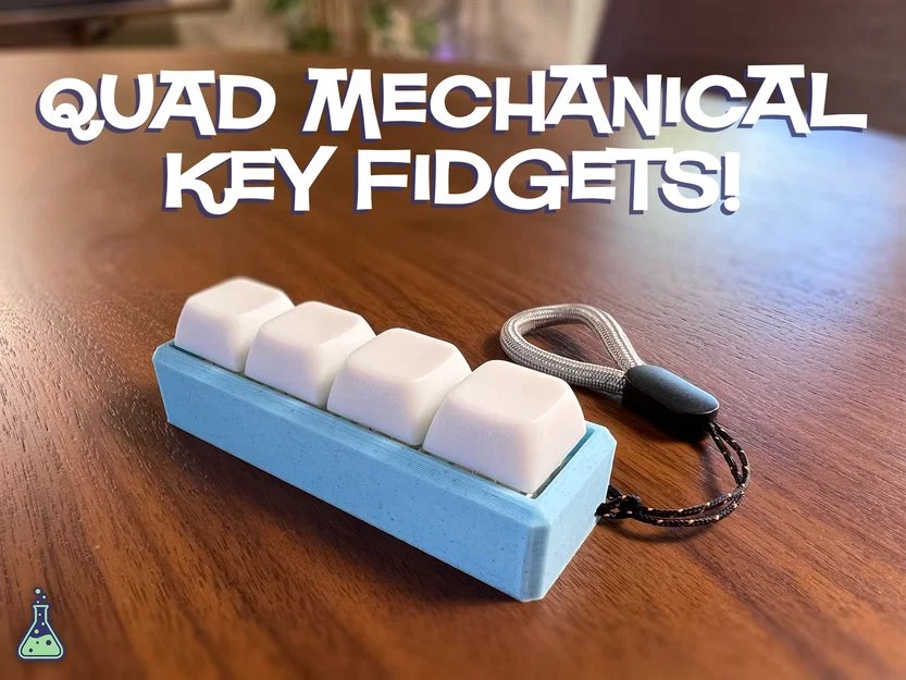 Móc Dây Đeo Fidget 4 Key Switch (Quad Key Switch Fidget Lanyard) - Image 1
