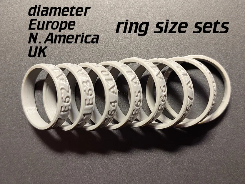 Bộ nhẫn đo size: EU, America, UK (in nổi 4 hệ) - Image 1