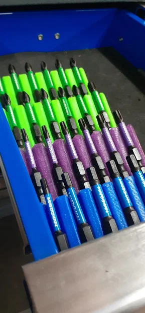 Gridfinity Hex bit holder – Khay giữ đầu vít 1x2 cho bit 1/4 inch - Image 1