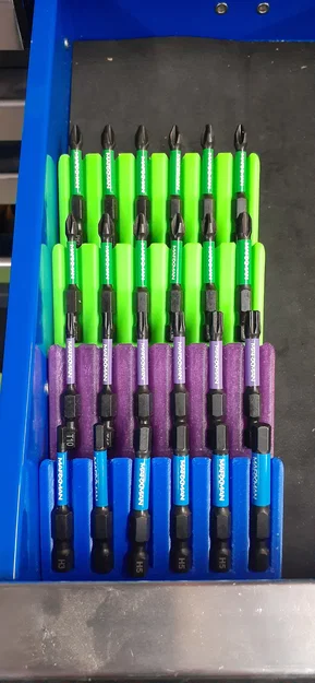 Gridfinity Hex bit holder – Khay giữ đầu vít 1x2 cho bit 1/4 inch - Image 2