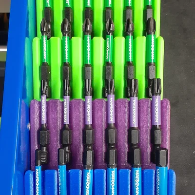 Gridfinity Hex bit holder – Khay giữ đầu vít 1x2 cho bit 1/4 inch