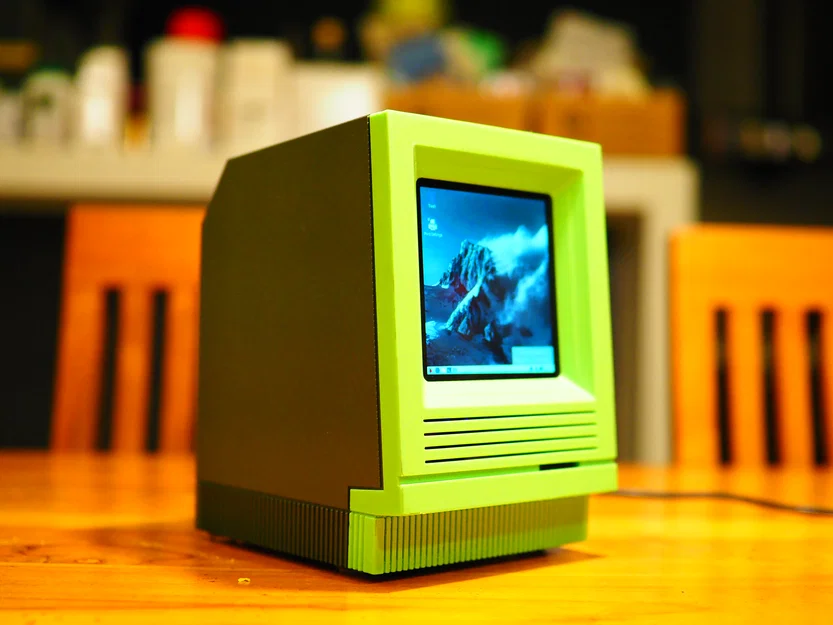 Vỏ Raspberry Pi4 phong cách Apple Macintosh SE cổ điển - Image 3