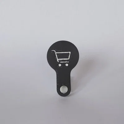 Móc khóa đồng xu xe đẩy mua sắm (KÉO RA ĐƯỢC!)