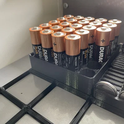 Khay Đựng Pin AA Hệ Thống Gridfinity 2x2 Tiện Lợi