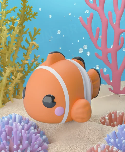 Móc Khóa Cá Hề Dẻo (Flexi Clownfish Keychain) - Image 1