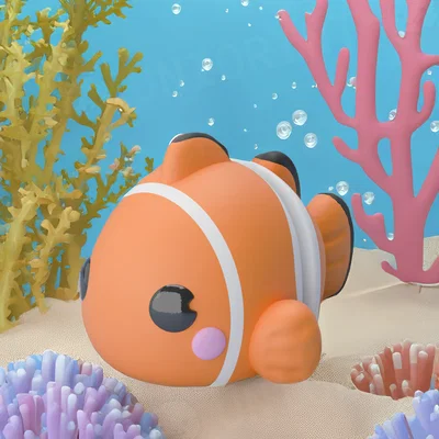 Móc Khóa Cá Hề Dẻo (Flexi Clownfish Keychain)