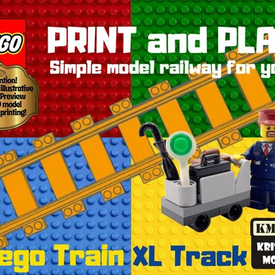 Mô hình đường ray tàu hỏa LEGO (LEGO Train Long Track) in 3D