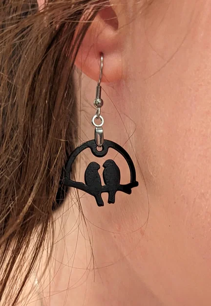Mẫu Bông Tai Đôi Chim (Bird Earrings) In 3D Tinh Tế, Dễ Thương - Image 1