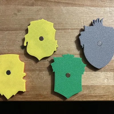 Nam châm huy hiệu 4 Nhà Hogwarts (Hogwarts House Crest Magnets)