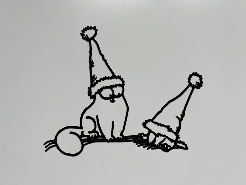 Tranh treo tường 3D hình chú mèo Simon phiên bản Giáng sinh - Image 1