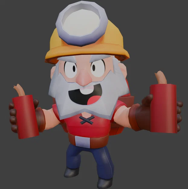 Mô hình 3D Dynamike - Brawler thợ mỏ trong Brawl Stars cực chất - Image 1