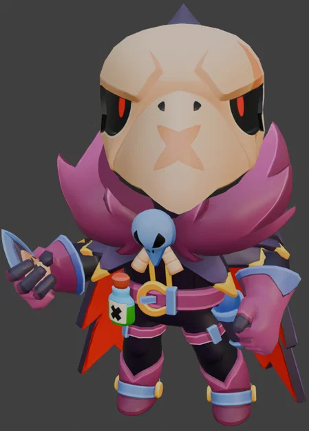 Mô hình 3D Crowbone từ Brawl Stars - Thiết kế chi tiết cho fan game - Image 1