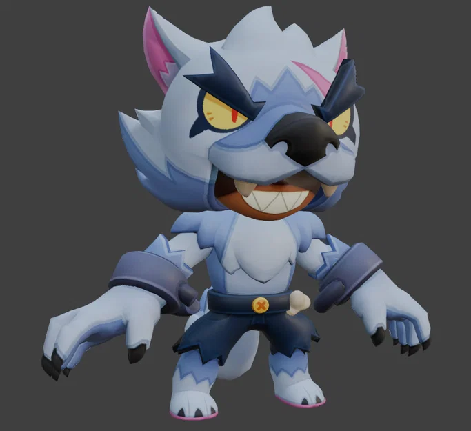Mô hình 3D White Wolf Leon - Nhân vật ấn tượng từ Brawl Stars - Image 1