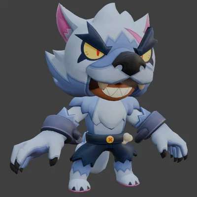 Mô hình 3D White Wolf Leon - Nhân vật ấn tượng từ Brawl Stars