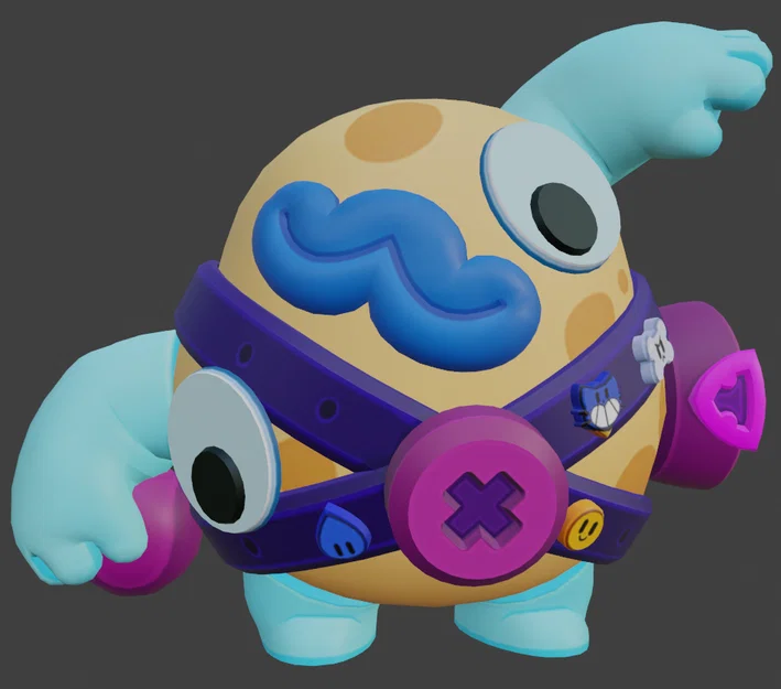 Mô hình 3D Potato Squeak từ Brawl Stars độc đáo cho người chơi - Image 1