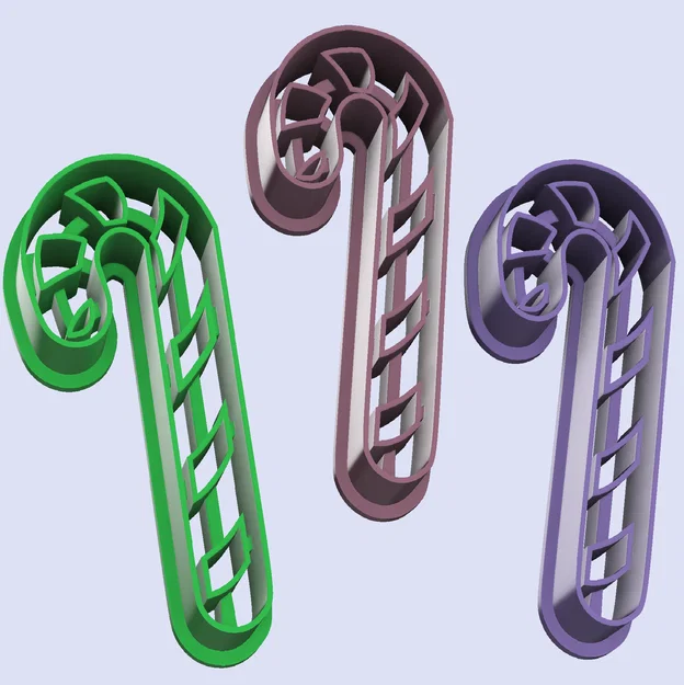 Khuôn cắt bánh quy hình cây kẹo gậy (Candy Cane) trang trí Giáng sinh - Image 1