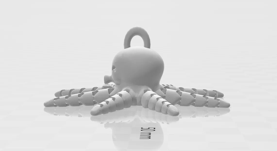 Mô hình móc khóa bạch tuộc khớp nối linh hoạt in 3D - Image 1