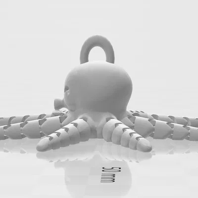 Mô hình móc khóa bạch tuộc khớp nối linh hoạt in 3D