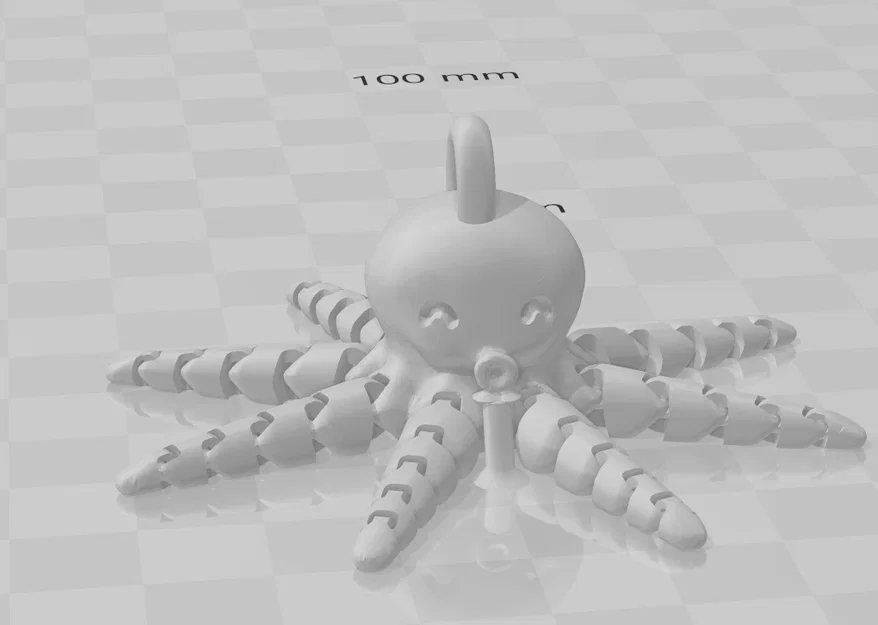 Mô hình móc khóa bạch tuộc khớp nối linh hoạt in 3D - Image 2