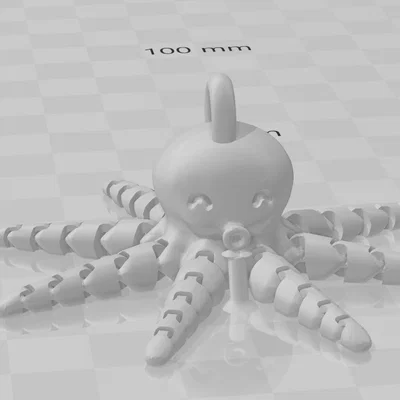 Mô hình móc khóa bạch tuộc khớp nối linh hoạt in 3D