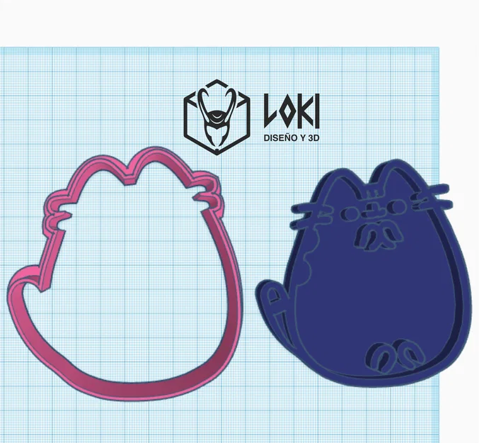 Pusheen Cat – Khuôn cắt bánh quy 2 phần - Image 2