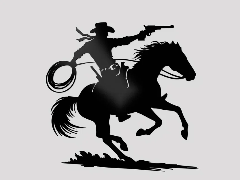 Mô hình trang trí tường Cowboy (Cao bồi) đầy phong cách - Image 1
