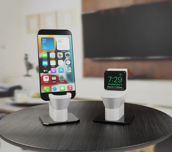 Đế sạc hình bồn cầu cho Apple Watch và iPhone - Image 2