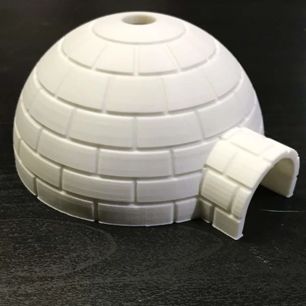 Mô hình nhà tuyết Igloo trang trí Giáng sinh in 3D không cần support - Image 1