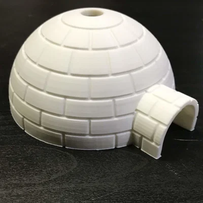 Mô hình nhà tuyết Igloo trang trí Giáng sinh in 3D không cần support