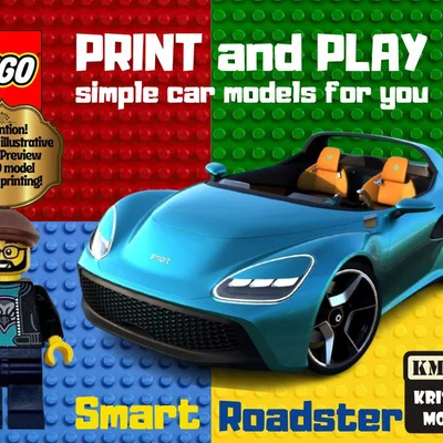 Mô hình xe Smart Roadster in 3D tương thích lắp ráp LEGO