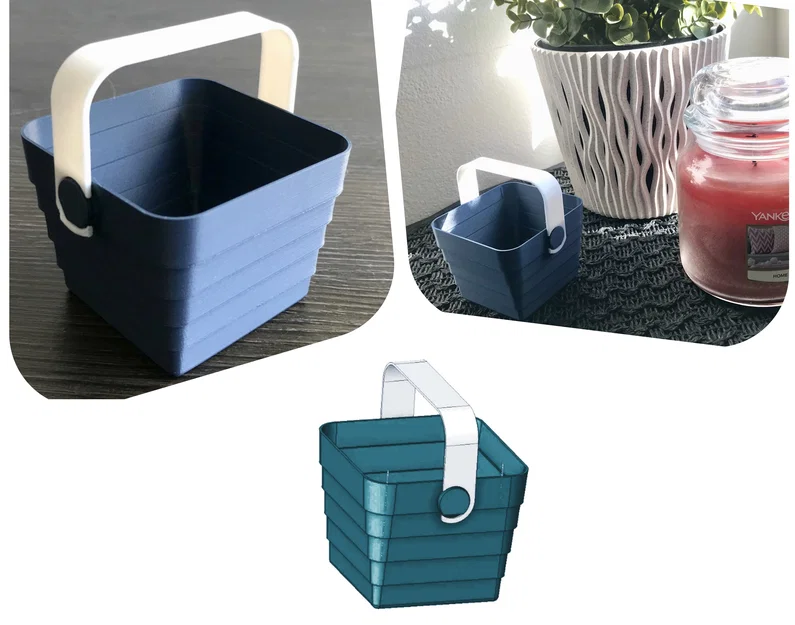 Giỏ xếp gọn, print in place, không cần support / Collapsible basket — Updated! - Image 1