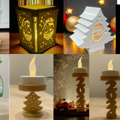 Bộ sưu tập mô hình trang trí Giáng sinh 3D xinh xắn