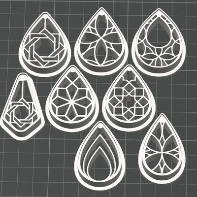 Bộ 16 Khuôn Cắt Đất Sét Polymer Thiết Kế Hình Giọt Nước Độc Đáo