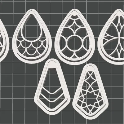 Bộ 16 Khuôn Cắt Đất Sét Polymer Thiết Kế Hình Giọt Nước Độc Đáo